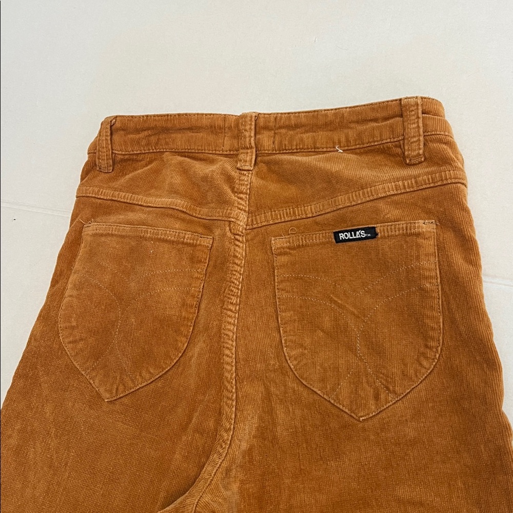 ROLLA’S EASTCOAST CROP FLARE HIGH RISE TAN CORDUROY PANTS SIZE 28 - Picture 9 of 16
